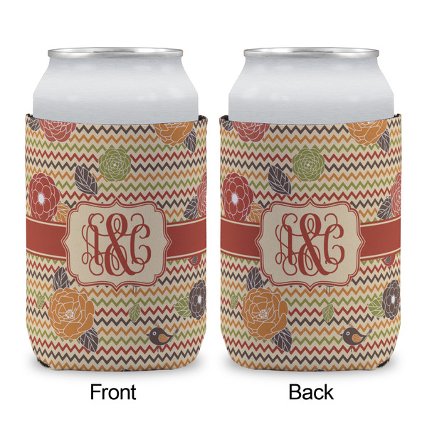 Chevron & Fall Flowers Can Sleeve - APPROVAL (single)