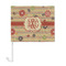 Chevron & Fall Flowers Car Flag - Large - FRONT