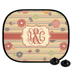 Chevron & Fall Flowers Car Side Window Sun Shade (Personalized)