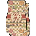 Chevron & Fall Flowers Car Floor Mats (Personalized)