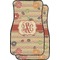 Chevron & Fall Flowers Car Floor Mats (Personalized)