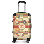 Chevron & Fall Flowers Suitcase (Personalized)