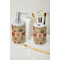 Chevron & Fall Flowers Ceramic Bathroom Accessories - LIFESTYLE (toothbrush holder & soap dispenser)