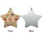Chevron & Fall Flowers Ceramic Flat Ornament - Star Front & Back (APPROVAL)