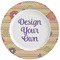Chevron & Fall Flowers Ceramic Dinner Plates (Set of 4) (Personalized)