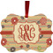 Chevron & Fall Flowers Christmas Ornament (Front View)
