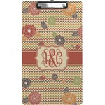 Chevron & Fall Flowers Clipboard (Legal Size) (Personalized)