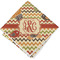 Chevron & Fall Flowers Cloth Napkins - Personalized Lunch (Folded Four Corners)