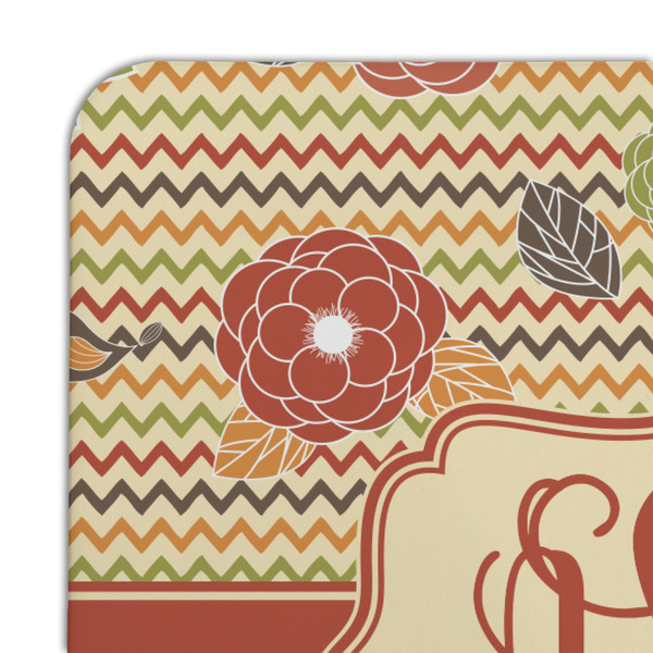 Chevron & Fall Flowers Coaster Set - DETAIL