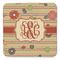 Chevron & Fall Flowers Coaster Set - FRONT (one)