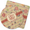 Chevron & Fall Flowers Rubber Backed Coaster (Personalized)
