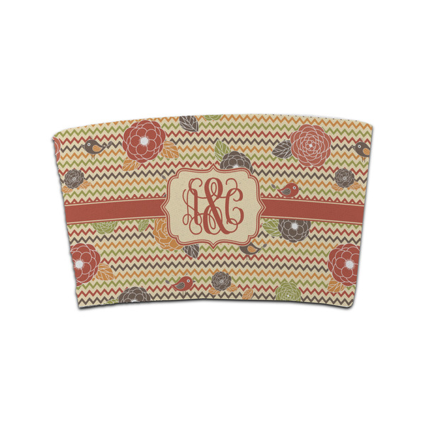 Custom Chevron & Fall Flowers Coffee Cup Sleeve (Personalized)