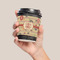 Chevron & Fall Flowers Coffee Cup Sleeve - LIFESTYLE