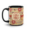Chevron & Fall Flowers Coffee Mug - 11 oz - Black