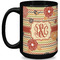 Chevron & Fall Flowers Coffee Mug - 15 oz - Black Full