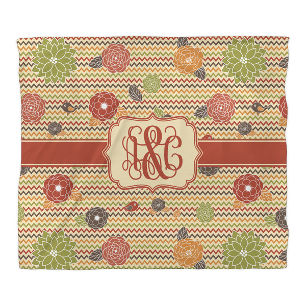 Chevron & Fall Flowers Comforter - King - Front