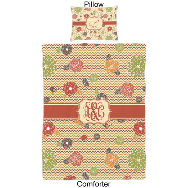 Chevron & Fall Flowers Comforter Set - Twin - Approval