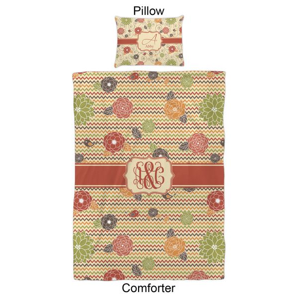 Chevron & Fall Flowers Comforter Set - Twin XL - Approval