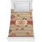 Chevron & Fall Flowers Comforter - Twin (Personalized)
