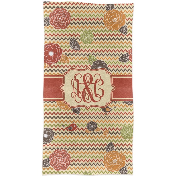 Chevron & Fall Flowers Crib Comforter/Quilt - Apvl