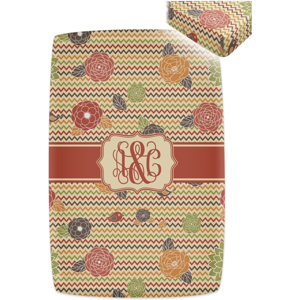 Chevron & Fall Flowers Crib Fitted Sheet - Apvl