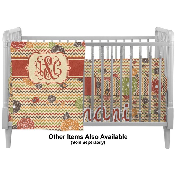 Chevron & Fall Flowers Crib - Profile Sold Seperately