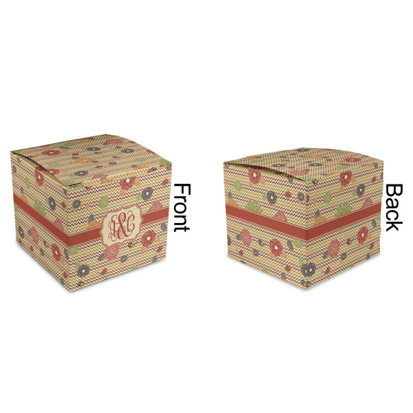 Chevron & Fall Flowers Cubic Gift Box - Approval