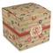 Chevron & Fall Flowers Cube Favor Gift Box - Front/Main