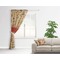 Chevron & Fall Flowers Curtain With Window and Rod - in Room Matching Pillow
