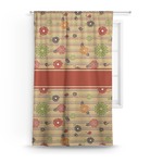 Chevron & Fall Flowers Curtain - 50"x84" Panel