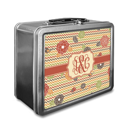 Chevron & Fall Flowers Lunch Box (Personalized)