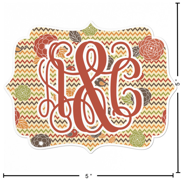 Chevron & Fall Flowers Custom Shape Iron On Patches - L - APPROVAL