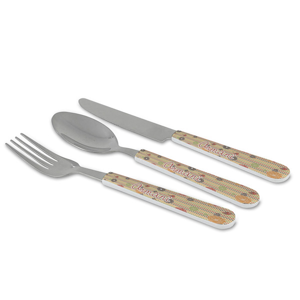 Chevron & Fall Flowers Cutlery Set - MAIN