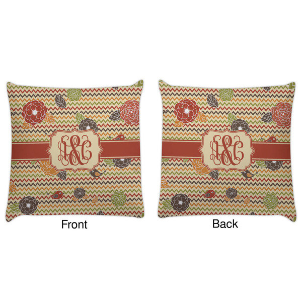 Chevron & Fall Flowers Decorative Pillow Case - Approval