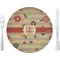 Chevron & Fall Flowers 10" Glass Lunch / Dinner Plates - Single or Set (Personalized)
