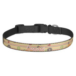 Chevron & Fall Flowers Dog Collar (Personalized)