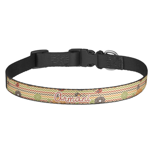 Custom Chevron & Fall Flowers Dog Collar (Personalized)