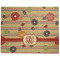 Chevron & Fall Flowers Dog Food Mat - Large without Bowls