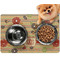 Chevron & Fall Flowers Dog Food Mat - Small LIFESTYLE
