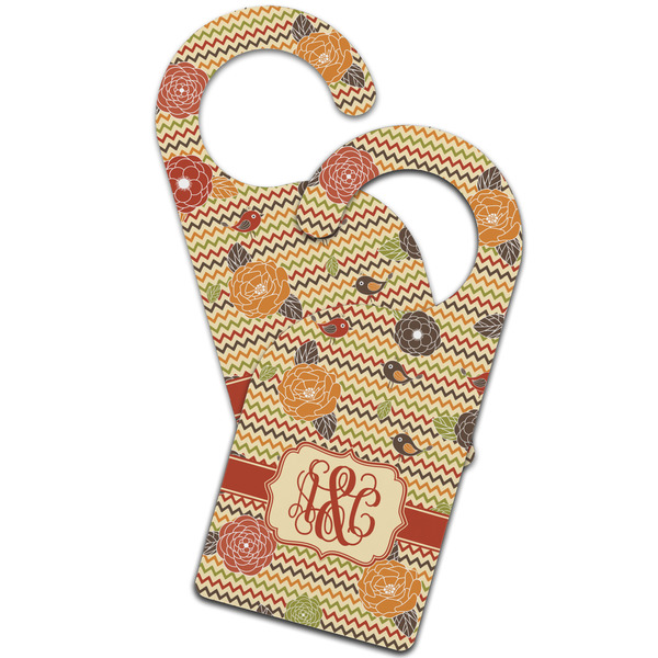 Chevron & Fall Flowers Door Hanger - MAIN