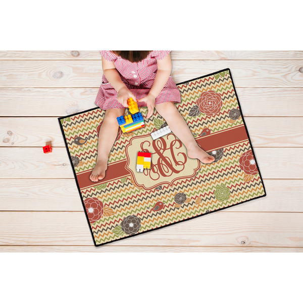 Chevron & Fall Flowers Door Mats - LIFESTYLE kid