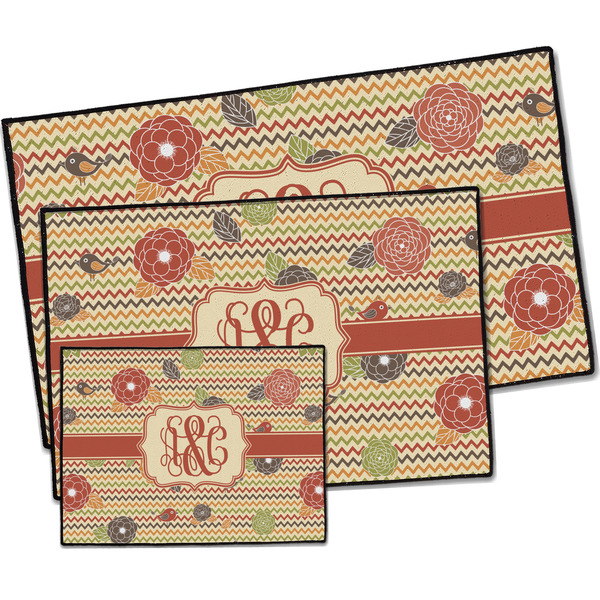 Chevron & Fall Flowers Door Mats - PARENT MAIN
