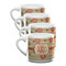 Chevron & Fall Flowers Double Shot Espresso Mugs - Set of 4 Front