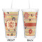 Chevron & Fall Flowers Double Wall Tumbler with Straw - Approval