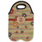 Chevron & Fall Flowers Double Wine Tote - Flat (new)