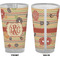 Chevron & Fall Flowers Pint Glass - Full Color - Front & Back Views