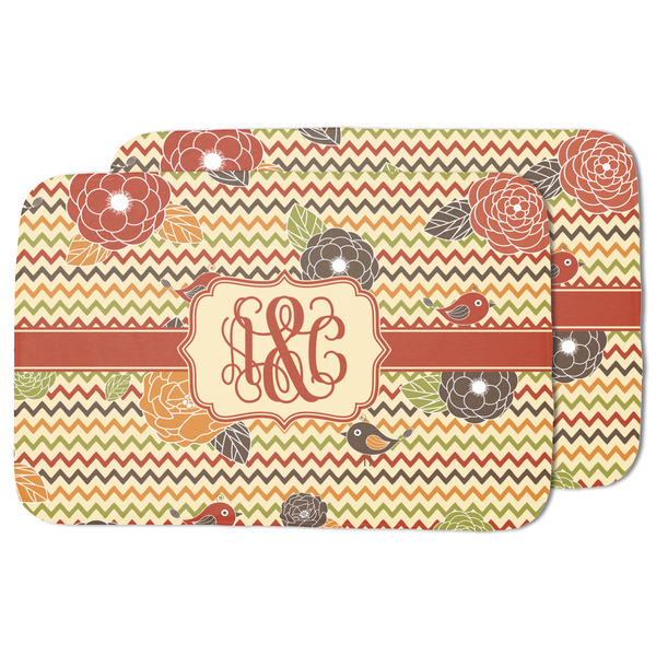 Chevron & Fall Flowers Drying Dish Mat - MAIN