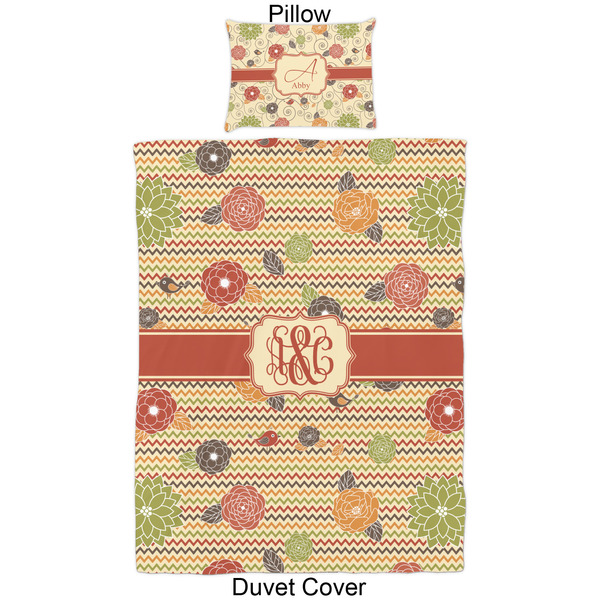 Chevron & Fall Flowers Duvet Cover Set - Twin - Approval