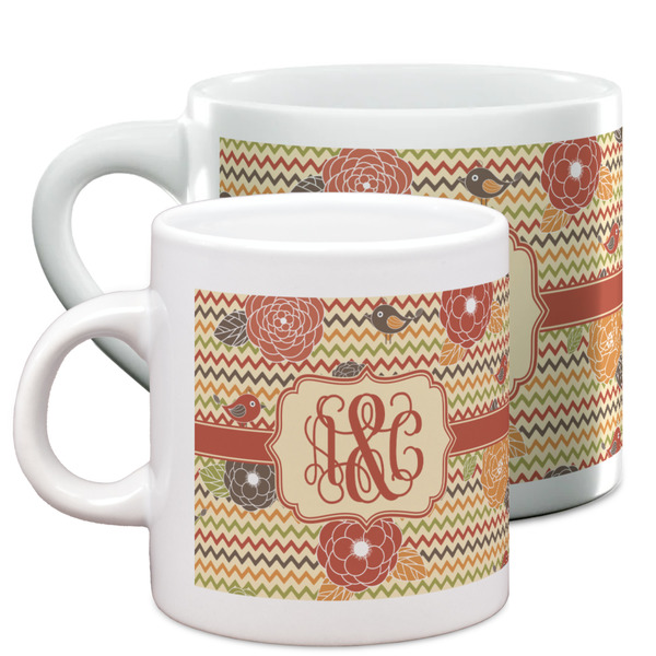 Chevron & Fall Flowers Espresso Mugs - Main Parent