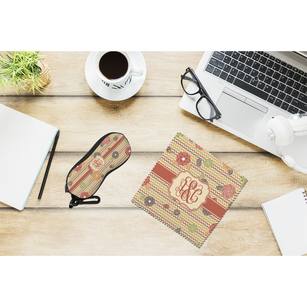 Chevron & Fall Flowers Eyeglass Case and Cloth Set - LIFESTYLE